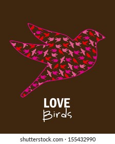 love design over brown background vector illustration  