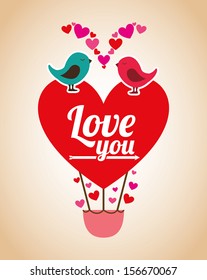love design over brown background vector illustration  
