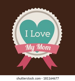 love design over  brown background vector illustration  