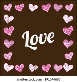 Love design over brown background, vector illustration