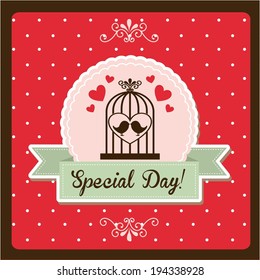 Love design over brown background, vector illustration