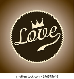 Love design over brown background, vector illustration
