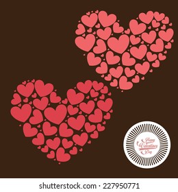 Love design over brown background, vector illustration