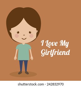 Love design over brown background, vector illustration.