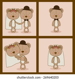 Love design over brown background, vector illustration