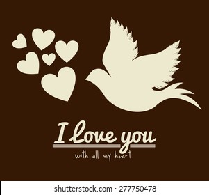 Love design over brown background, vector illustration