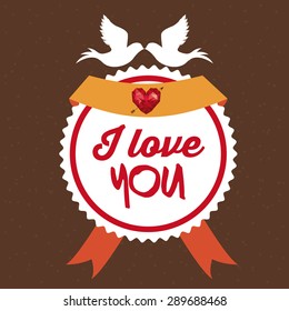 Love design over brown background, vector illustration