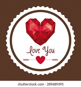Love design over brown background, vector illustration
