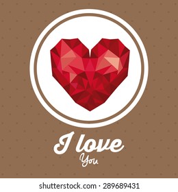 Love design over brown background, vector illustration