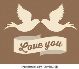 Love design over brown background, vector illustration