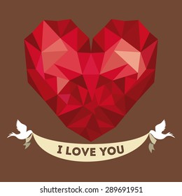 Love design over brown background, vector illustration