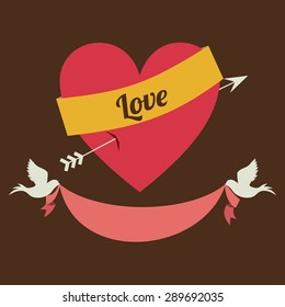 Love design over brown background, vector illustration