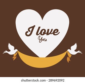 Love design over brown background, vector illustration