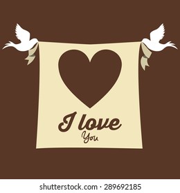 Love design over brown background, vector illustration