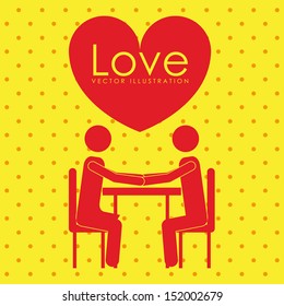 love design over dotted background vector illustration 