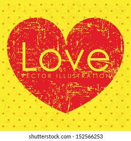 love design over dotted background vector illustration 