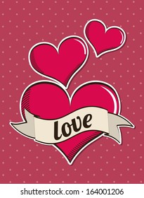 love design over dotted background vector illustration 