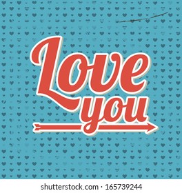 love design over dotted background vector illustration 