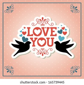 love design over dotted background vector illustration 