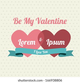 love design over dotted   background vector illustration 