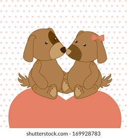 love design over  dotted background vector illustration 
