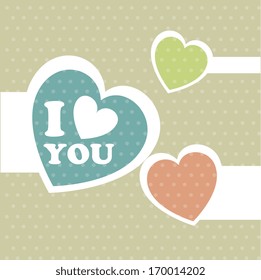 love design over dotted background vector illustration  