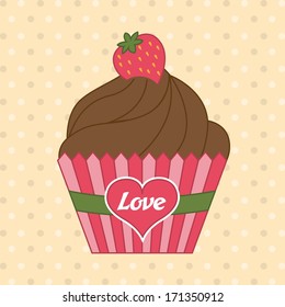 love design over dotted   background vector illustration  