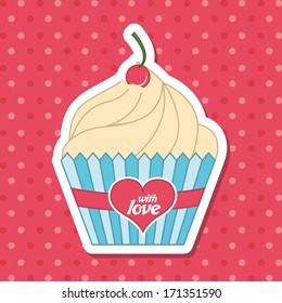 love design over dotted   background vector illustration  