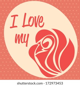 love design over  dotted  background vector illustration  