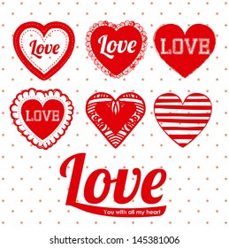 love design over dotted white background vector illustration