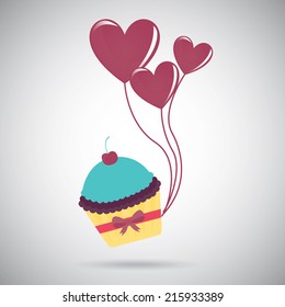 love design over gray  background vector illustration