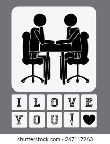 Love design over grey background, vector illustration