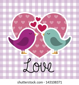 love design over grid background vector illustration