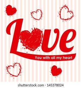 love design over lineal background vector illustration