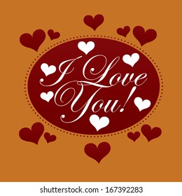 love design over orange  background vector illustration 