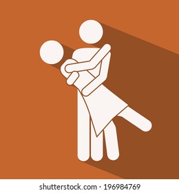 Love design over orange background,vector illustration