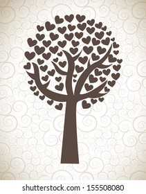 love design over pattern background vector illustration 