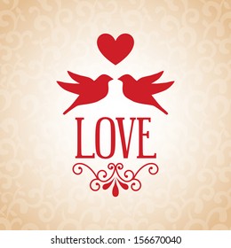 love design over pattern background vector illustration  