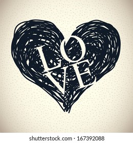 love design over pattern background vector illustration 