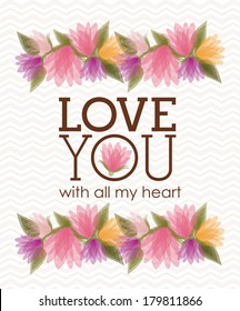 love design over pattern background vector illustration  