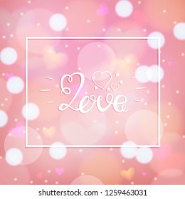 love design over pink background vector illustration. Happy Valentines day