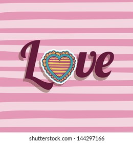 love design over pink background vector illustration
