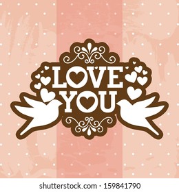 love design over pink background vector illustration  