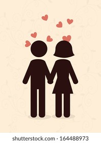 love design over pink background vector illustration  