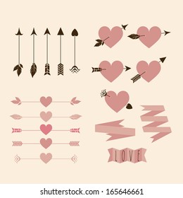 love design over pink  background vector illustration 