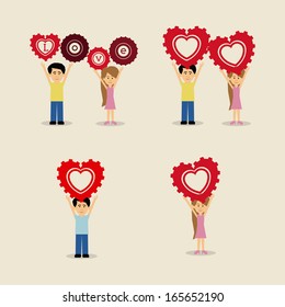 love design over pink background vector illustration 