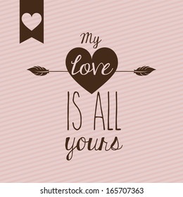 love design over pink  background vector illustration 