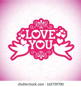 love design over pink background vector illustration  