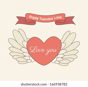 love design over  pink  background vector illustration 