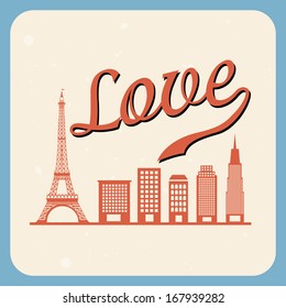 love design over pink background vector illustration 